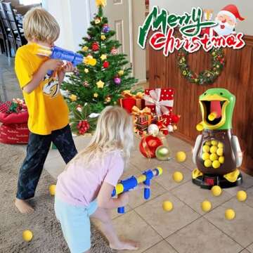 ROHSCE Shooting Toys for Kids 3-5 Years Kids Target Shooting Game, Sound and Spray Effect Duck Toy with 2 Air Guns and 24 Foam Balls, Target Practice Toys Gift for Boys and Girls