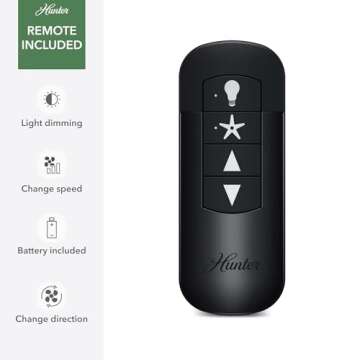 Hunter 48' Black Ceiling Fan with LED Light Remote