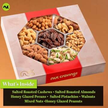 Gourmet Christmas Mixed Nuts Gift Basket - 1 LB