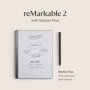 reMarkable Starter Bundle – reMarkable 2 is The Original Paper Tablet | Includes 10.3” reMarkable Tablet, Marker Plus Pen with Built-in Eraser, and 1-Year Free Connect Trial