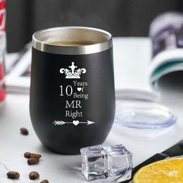 10th Anniversary Mr & Mrs Wine Tumblers Set