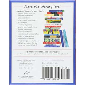 Bibliophile Notes: 20 Different Notecards & Envelopes (Bookish Gifts, Literary Stationery by Jane Mount)