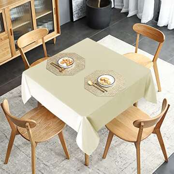 Sancua Beige Tablecloth 54" - Stain Resistant & Washable