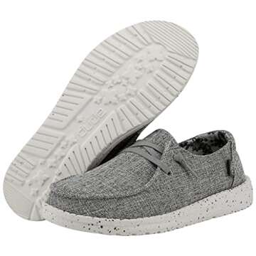 Hey Dude Wendy Blend Linen Shoes - Iron Grey Comfort