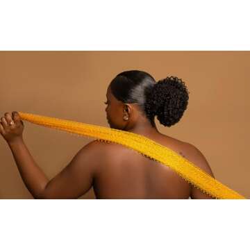 Bellanomi African Exfoliating Net Sponge Authentic Ethically Sourced from Nigeria 45 inch Long (Navy Blue)