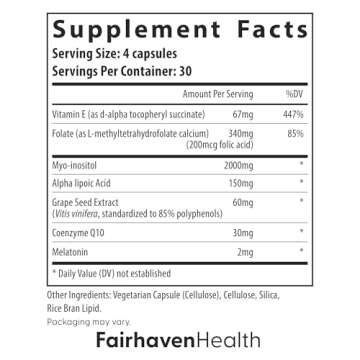 Fairhaven Health Ovaboost Fertility Supplements for Women | Conception for her Vitamins | Womens Ovulation & Egg Quality | Myo-Inositol, Folate & CoQ10 | Natural Fertility Support | 120 Capsules