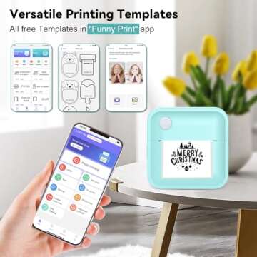 INVISEN Label Maker Machine - Mini Label Printer Portable Thermal Printer for Home,Office,Organization,Bluetooth Sticker Printer for Phones,Sticker Maker for Kids School Items Photo,Note Labels