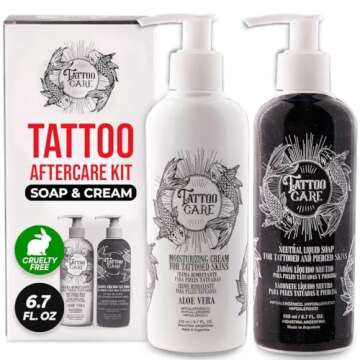 Tattoo Aftercare Kit Cream and Soap Brightening 2 Size Bundle Set