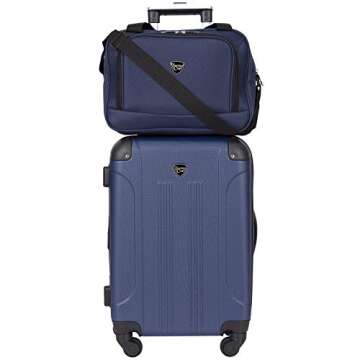 Travelers Club Chicago Hardside Expandable Spinner Luggage, Navy Blue, 3 Piece Set