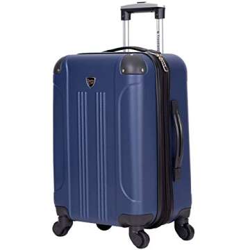 Travelers Club Chicago Hardside Expandable Spinner Luggage, Navy Blue, 3 Piece Set