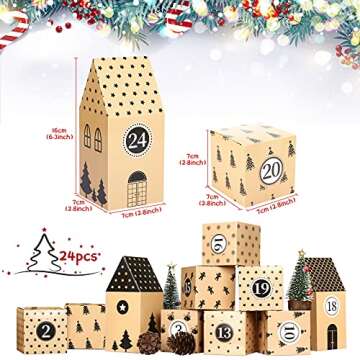 KESOTE 24 Empty Advent Calendar Boxes to Fill, Christmas Advent Calendar 2025 for Adults Countdown to Christmas Gift Box Party Favor Box