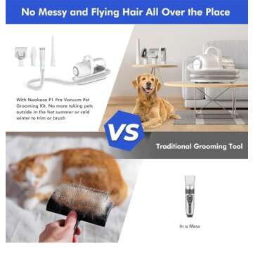 Neakasa by neabot P1 Pro Pet Grooming Vacuum Suction 99% Pet Hair, Dog Grooming Kit with 5 Professional Grooming Shedding Tools for Dogs Cats and Other Animals