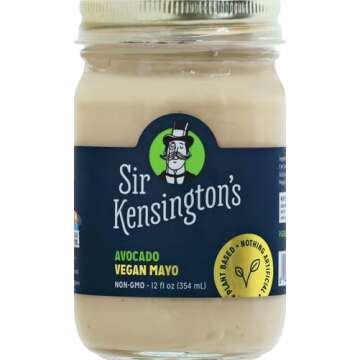 Sir Kensington's Vegan Mayo Avocado Oil Keto Diet Certified Gluten Free Certified Vegan Soy Free Non- GMO Project Verified Shelf-Stable 12 oz