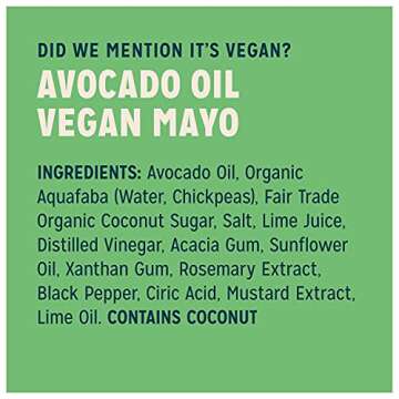 Sir Kensington's Vegan Mayo Avocado Oil Keto Diet Certified Gluten Free Certified Vegan Soy Free Non- GMO Project Verified Shelf-Stable 12 oz