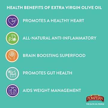 Pompeian Smooth Extra Virgin Olive Oil, First Cold Pressed, Mild and Delicate Flavor, Perfect for Sauteing and Stir-Frying, Naturally Gluten Free, Non-Allergenic, Non-GMO, 16 FL. OZ., Single Bottle