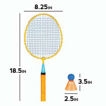 Franklin Sports Badminton Racket Set - Smashminton, Oversize - 2 Player Backyard Youth Set with Birdies For Kids