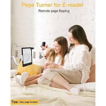 ADZERD Wireless Multifunction Page Turner & Remote for Kindle, iPad, iPhone, Black