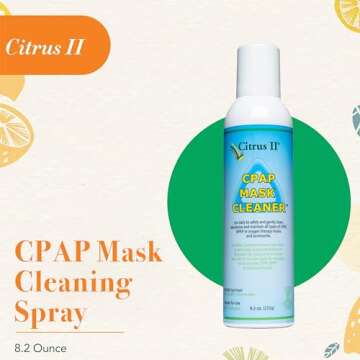 Citrus II CPAP Cleaning Spray - Cleaning Solution BIPAP, CPAP Masks - Safe, Gentle and Effective - Removes Dirt and Oil - Natural Ingredients - 8.2 Oz