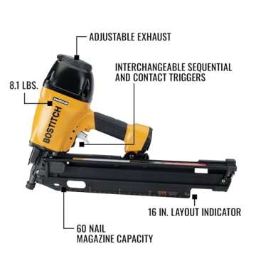 BOSTITCH Framing Nailer, Round Head, 1-1/2-Inch to 3-1/2-Inch, Pneumatic (F21PL)