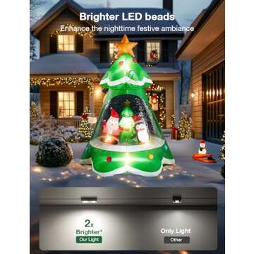 7FT Christmas Inflatable Tree with LED Lights