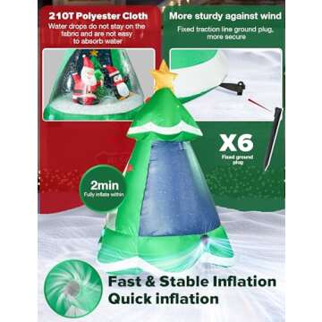 7FT Christmas Inflatable Tree with LED Lights