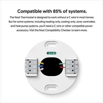 Google Nest Thermostat - Smart Home Control, Wifi Programmable - Charcoal Renewed