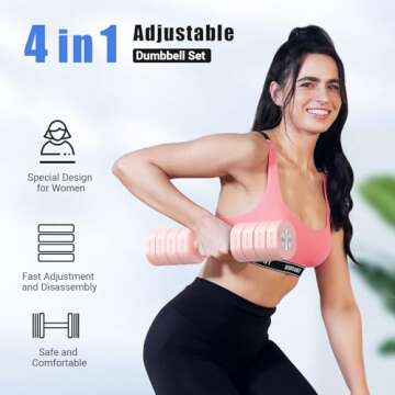 MERACH Adjustable Dumbbell Set of 2, 4 in 1 Hand Weights for Women at Home, Free Weights Dumbbells Each 2.2lb 4.4lb 6.6lb 8.8lb, Weight Set for Home Gym Exercise Training