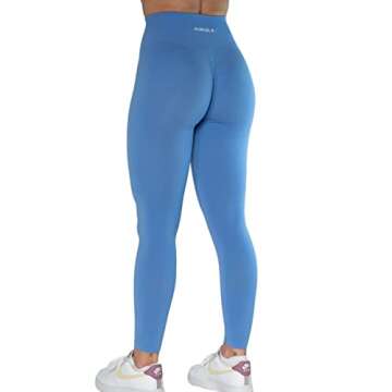 Seamless Scrunch Legging Women Yoga Pants 7/8 Tummy Control Workout Running for Fitness Sport Active Legging-25''（M,Lavender Lustre