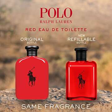 RALPH LAUREN FRAGRANCES Polo Red - Eau de Toilette - Men's Cologne - Woody & Spicy - With Grapefruit, Saffron, and Redwood - Medium Intensity - 2.5 Fl Oz