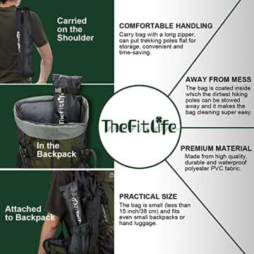 TheFitLife Collapsible Trekking Poles for Hiking – Lightweight Folding Walking Sticks for Men and Women with Extra-Long Foam Handle and Metal Flip Lock