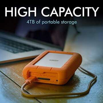 LaCie Rugged Raid Pro 4TB External Hard Drive Portable HDD – USB 3.0 Compatible – with SD Card Slot, Drop Shock Dust Water Resistant, for Mac and PC Computer Desktop Workstation Laptop (STGW4000800)