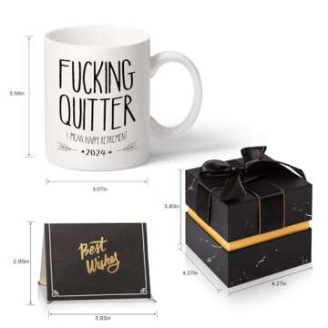 Funny Retirement Gifts for Men Women-Quitter I Mean Happy Retirement Coffee Mugs 2024, Unique Retired Mugs Gift Ideas for Coworkers Office & Family