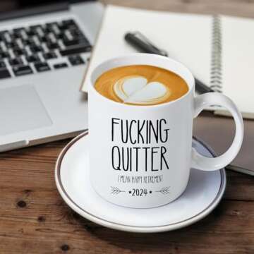 Funny Retirement Gifts for Men Women-Quitter I Mean Happy Retirement Coffee Mugs 2024, Unique Retired Mugs Gift Ideas for Coworkers Office & Family