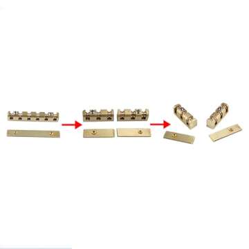 OVSAL Electric Guitar Brass Nut 42mm Height Adjustable Brass Roller Nut Guitar Nut 6 String Electric Guitar Replacement Parts