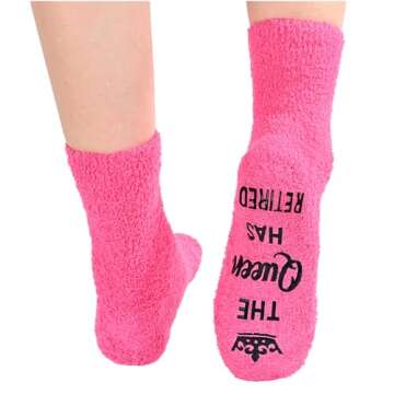 Cozy HAPPYPOP Retirement Fuzzy Socks for Women