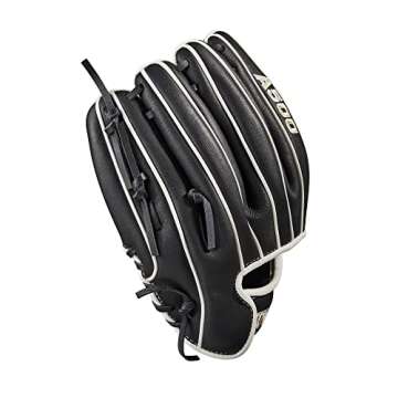 WILSON A500 10.5” Utility Youth Baseball Glove - Right Hand Throw, Black/White/Blonde