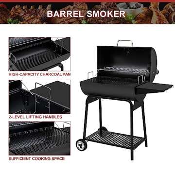 Royal Gourmet CC1830 30" Charcoal Grill with Table