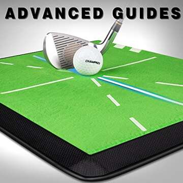 CHAMPKEY Heavy-Duty Golf Hitting Mat - Swing Path Feedback Golf Practice Mat - Ideal for Indoor and Outdoor Training