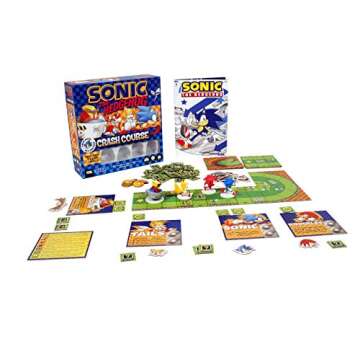 Sonic The Hedgehog Crash Course Board Game – Fast Racing Game by IDW Games for 2-4 Players, Ages 8+ – Build-as-You-Play Tracks, Collect Chaos Emeralds, Fun Family Game, Pre-Painted Miniatures