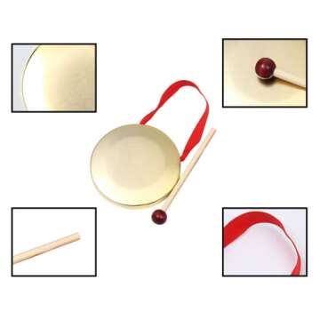 YongXiangPeng Copper Gong Mini Hand Gong Portable Celebration Gong Used for Percussion Instruments of the Church Opera Orchestra