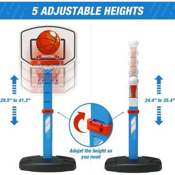 Kids Basketball Hoop & T Ball Set for Ages 1-5