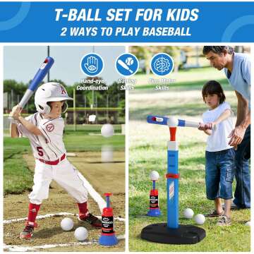 Kids Basketball Hoop & T Ball Set for Ages 1-5