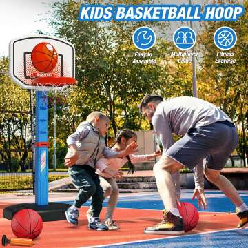 Kids Basketball Hoop & T Ball Set for Ages 1-5