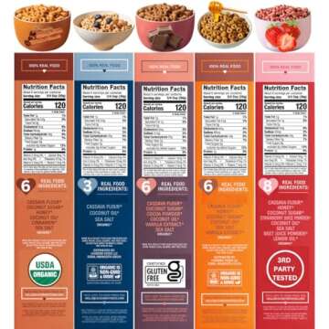 Lovebird Gluten & Grain Free Cereal Variety 3 Pack - Organic AIP Food, Paleo Dairy Free, No Refined Sugar Breakfast Cereals | Healthy Snacks for Kids, Adults - Unsweetened, Honey, Cinnamon