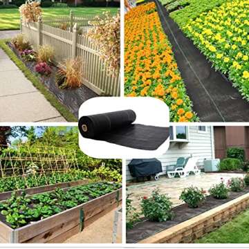 EXTRAEASY Garden Weed Barrier Landscape Fabric,Weed Block Fabric Heavy Duty 3.2OZ,Woven Mulch for Landscaping Ground Cover Weed Control Fabric, Black Garden Bed Liner (1.4ft x 200ft)