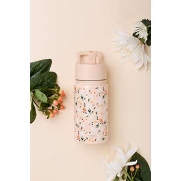 Chloe Floral Kids Water Bottle | Insulated Stainless Steel Tumbler 14oz