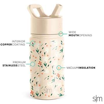 Insulated Kids Water Bottle - Chloe Floral Design