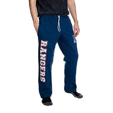 NHL Men's Premium Fleece Official Team Sweatpants (New York Rangers, X-Large)