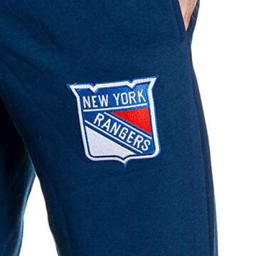 NHL Men's Premium Fleece Official Team Sweatpants (New York Rangers, X-Large)