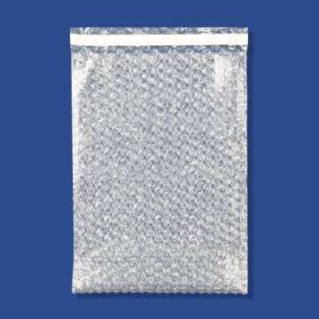 The Boxery 8x11.5" Clear Self-Sealing Bubble Out Bag Pouches -100 Pack- Bubble Cushion Wrap Bags for Packing, Storage, Moving, and Shipping fragile items